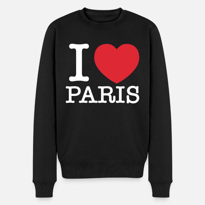 J'aime Paris | I Heart Paris - Pull Premium bio Homme - noir