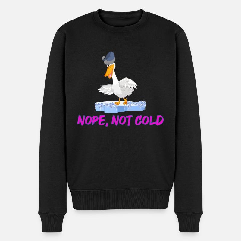 vinterbadning isbadning nej, ikke koldt vinterbadning - Økologisk premium-sweatshirt til mænd - sort