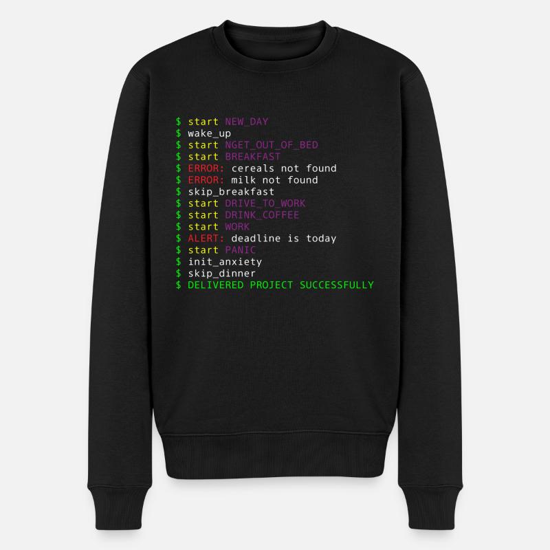 New day Programming Informatic Geschenk Spruch - Männer Premium Bio Pullover - Schwarz