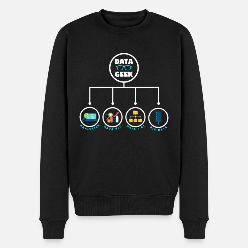 Datenanalyse Data Geek Engineering Business - Männer Premium Bio Pullover - Schwarz