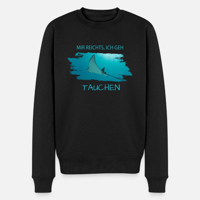 Mir reichts...ich geh tauchen! - Männer Premium Bio Pullover - Schwarz
