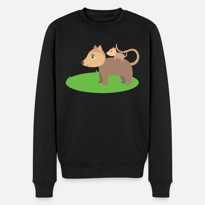 Opossums - Männer Premium Bio Pullover - Schwarz