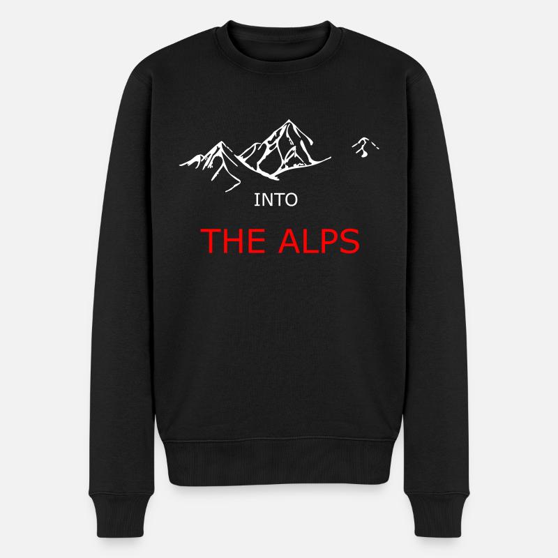 text into the alps - Männer Premium Bio Pullover - Schwarz