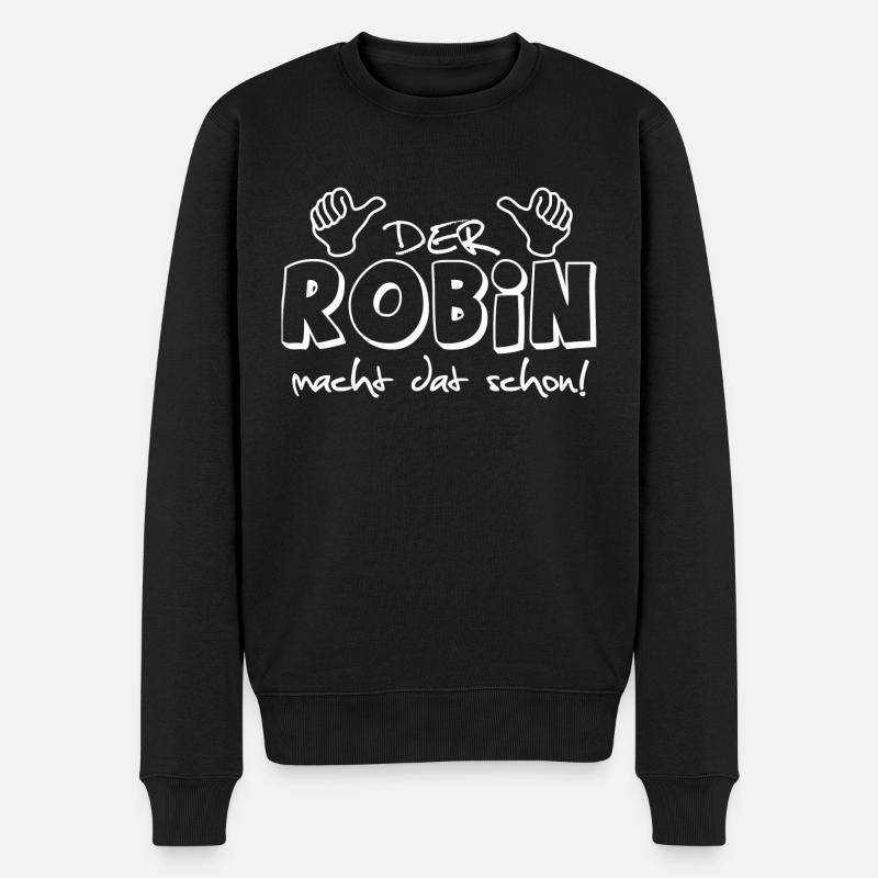 Robin - Männer Premium Bio Pullover - Schwarz