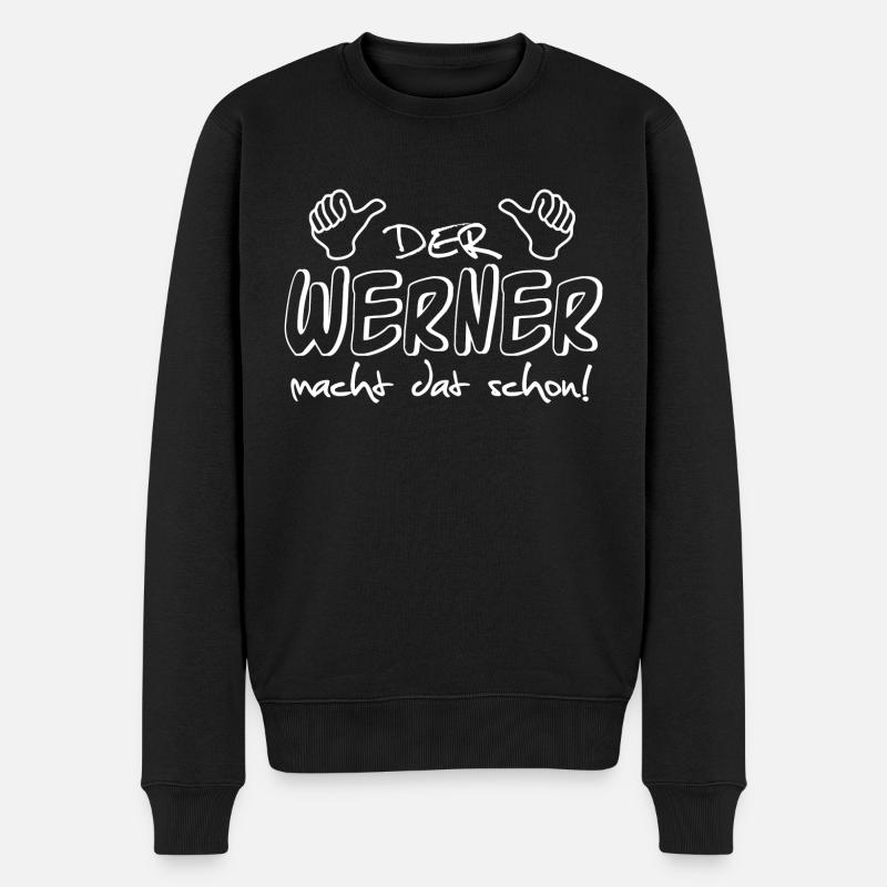werner - Männer Premium Bio Pullover - Schwarz