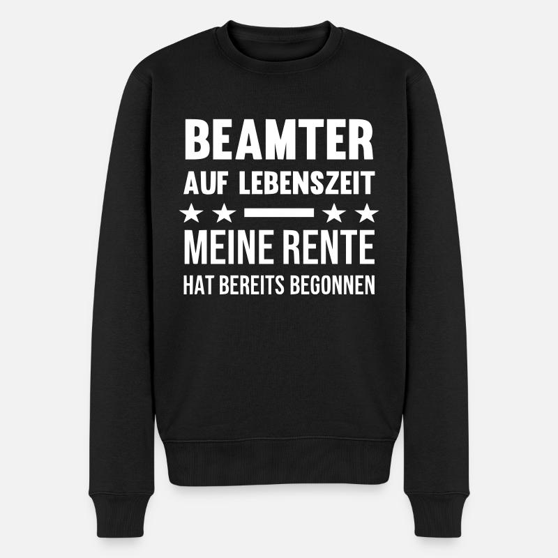 Beamter auf Lebenszeit meine Rente hat begonnen - Männer Premium Bio Pullover - Schwarz