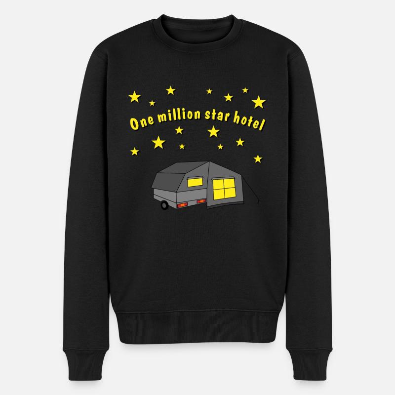 one million star hotel faltcaravan - Männer Premium Bio Pullover - Schwarz