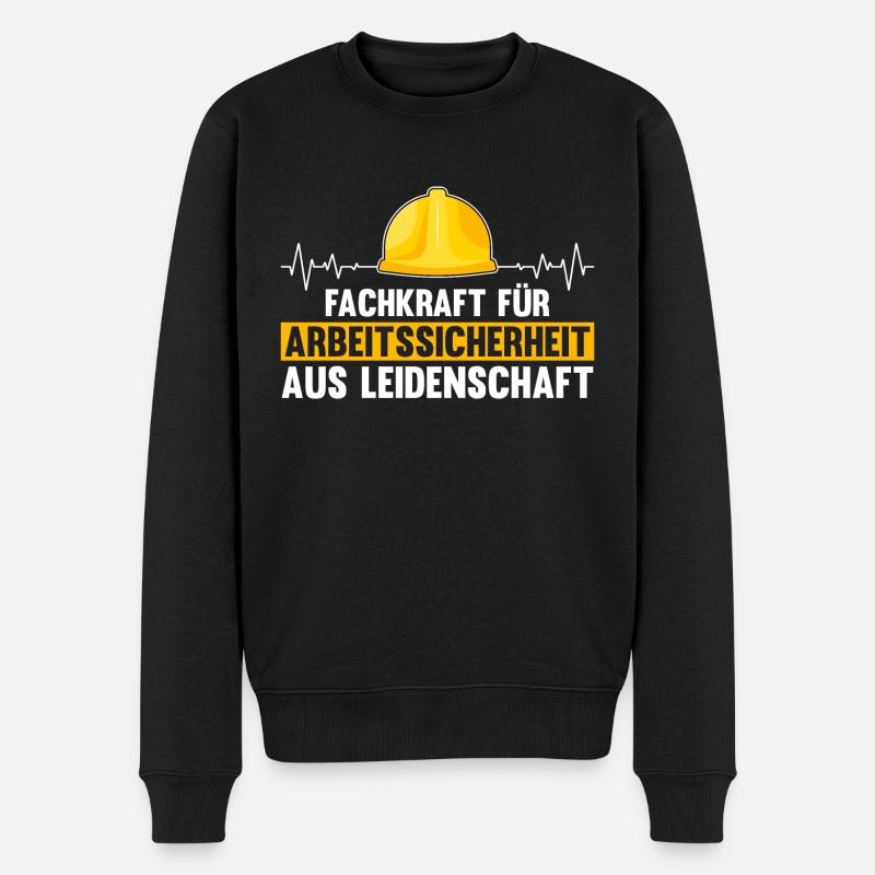 Arbeitssicherheit Leidenschaft Herzschlag Sifa - Männer Premium Bio Pullover - Schwarz