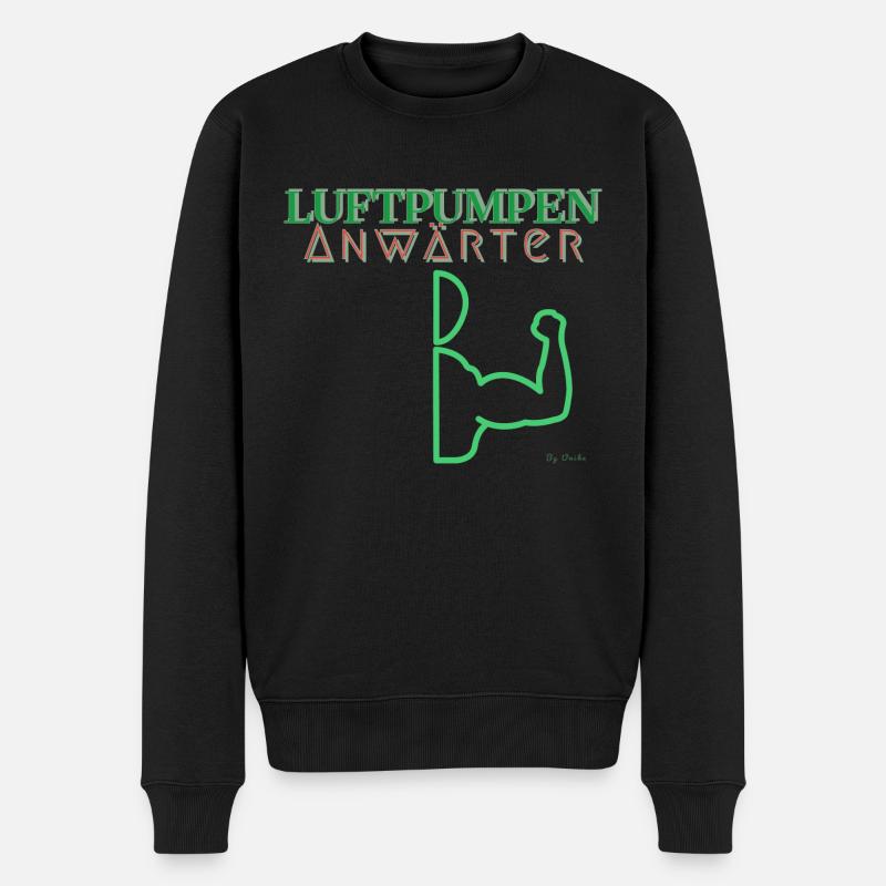 Luftpumpe,Bodybuilding,Sport - Männer Premium Bio Pullover - Schwarz