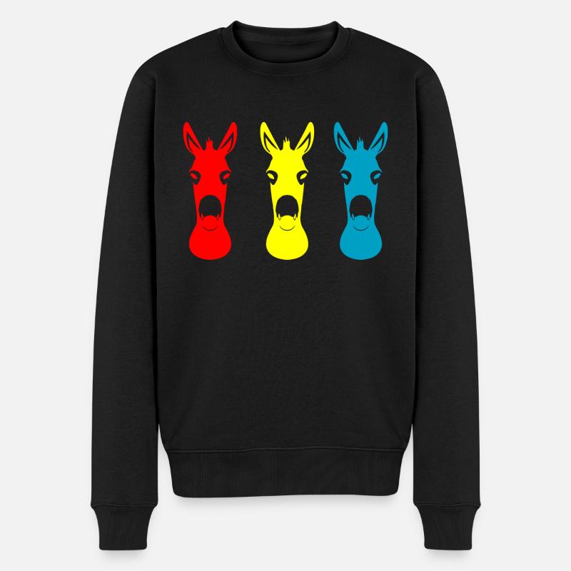 Donkey Esel - Männer Premium Bio Pullover - Schwarz