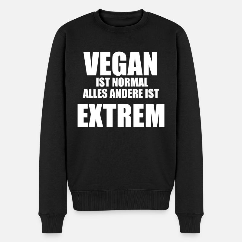 Vegan Ist Normal Alles Andere Ist Extrem - Männer Premium Bio Pullover - Schwarz