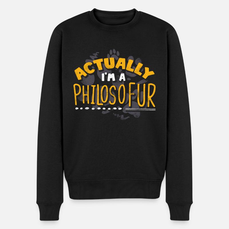 Animal Control Officer Actually I'm A Philosofur - Männer Premium Bio Pullover - Schwarz