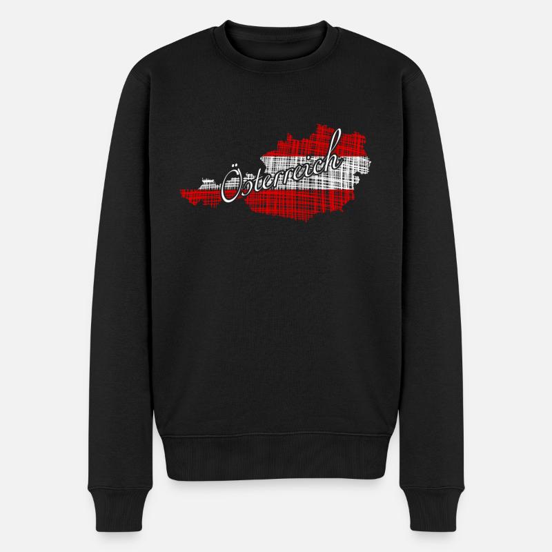 Österreich - Männer Premium Bio Pullover - Schwarz