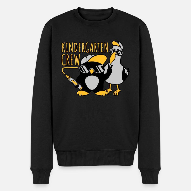 Kindergarten Crew Seagull Penguin - Men's Premium Organic Jumper - black