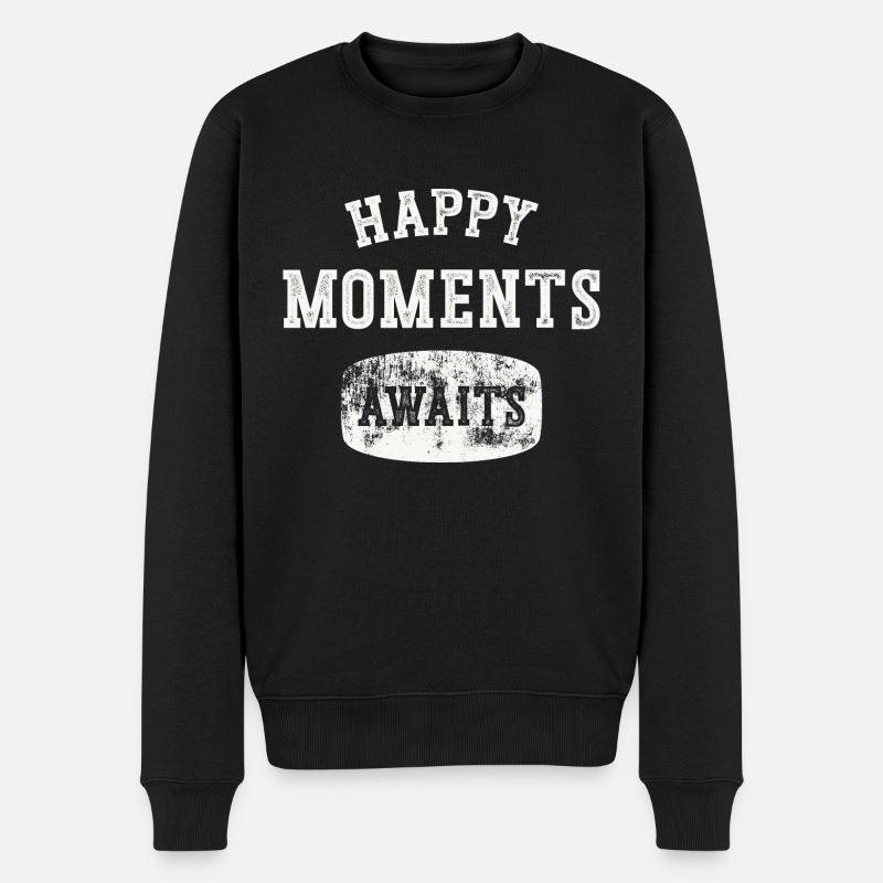 Happy Moments Awaits. - Pull Premium bio Homme - noir