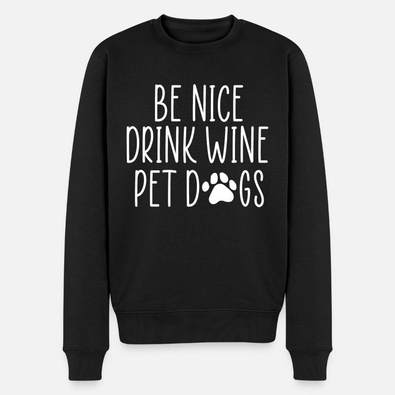 Hunde Zitat - Männer Premium Bio Pullover - Schwarz