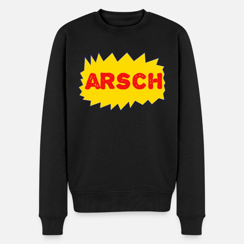 arsch - Männer Premium Bio Pullover - Schwarz