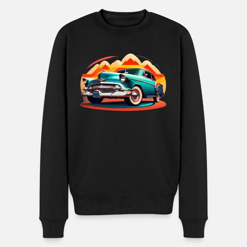 Amerikanischer Oldtimer American Classic Car - Männer Premium Bio Pullover - Schwarz