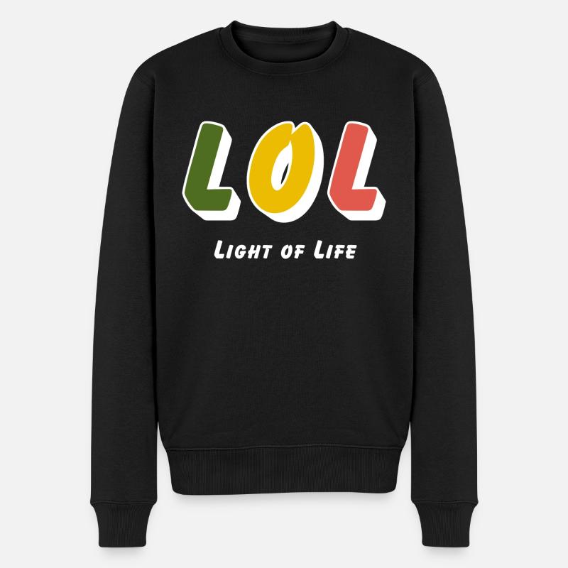 LOL - Light of Life - Männer Premium Bio Pullover - Schwarz