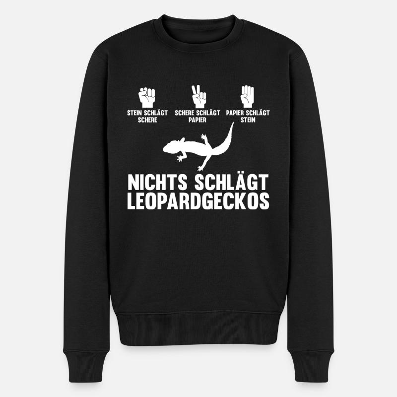 Eidechse Terrarium Reptilien Leopardgecko - Männer Premium Bio Pullover - Schwarz