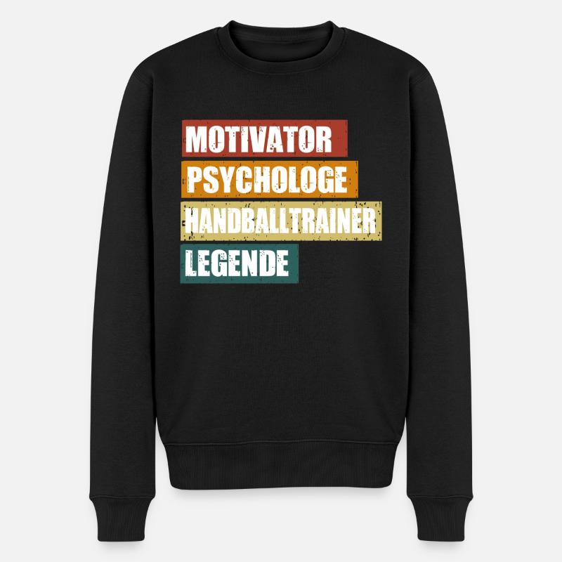 Handballtrainer Spruch - Männer Premium Bio Pullover - Schwarz
