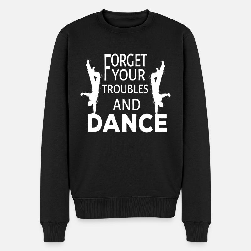Dancing Dance Music - Männer Premium Bio Pullover - Schwarz