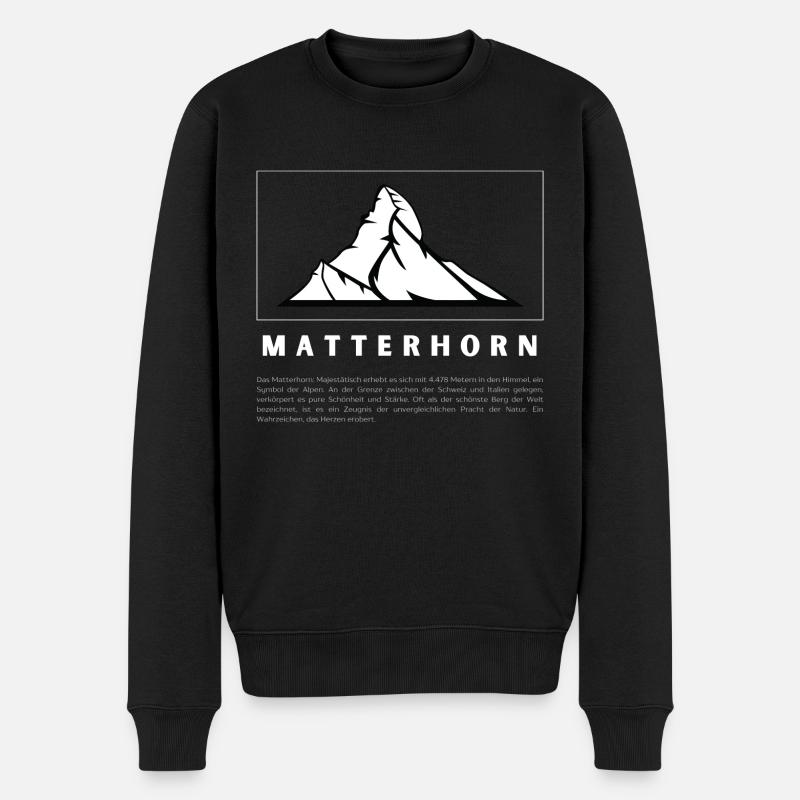 Matterhorn: Juwel der Alpen - Männer Premium Bio Pullover - Schwarz