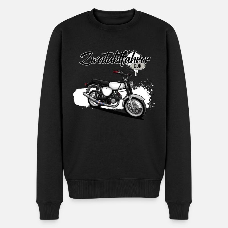 S51 (weiß / Zweitaktfahrer) // Illustration - Männer Premium Bio Pullover - Schwarz