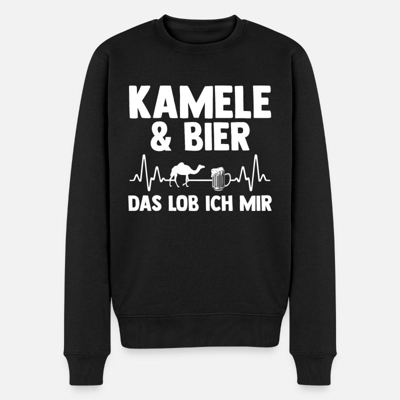 Kamel - Männer Premium Bio Pullover - Schwarz