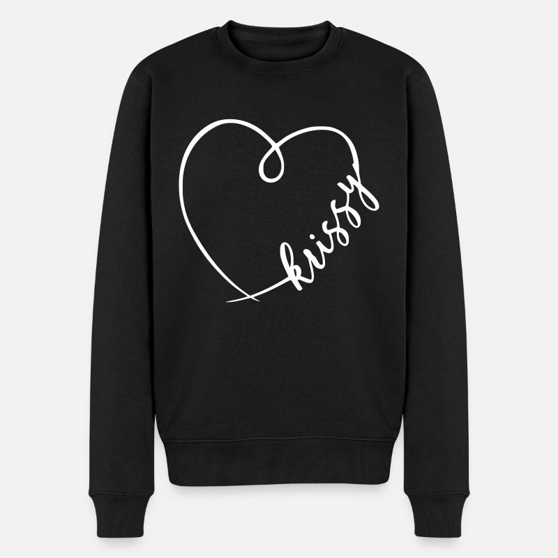 Krissy Nom Calligraphie Coeur - Pull Premium bio Homme - noir