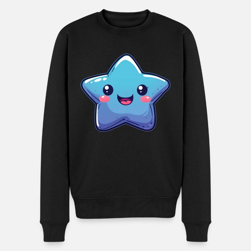 Stern - Männer Premium Bio Pullover - Schwarz