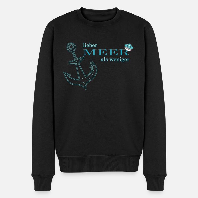 Meer ist besser als weniger - Männer Premium Bio Pullover - Schwarz