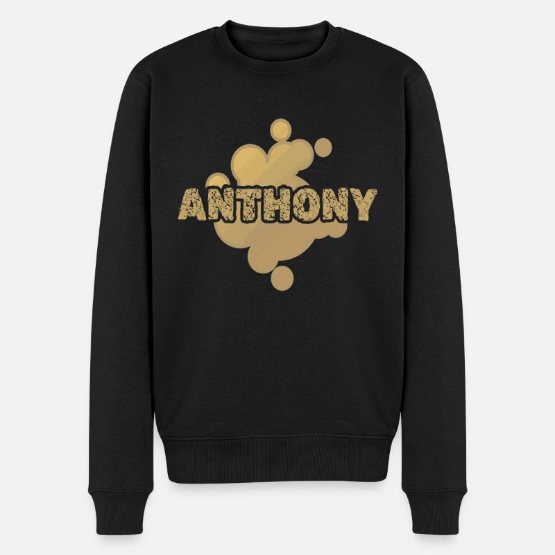 Vorname Anthony - Männer Premium Bio Pullover - Schwarz