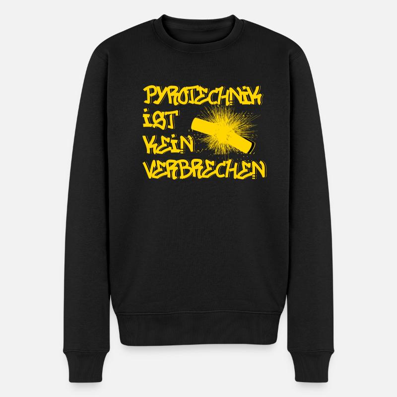 Pyrotechnik ist kein Verbrechen - Männer Premium Bio Pullover - Schwarz