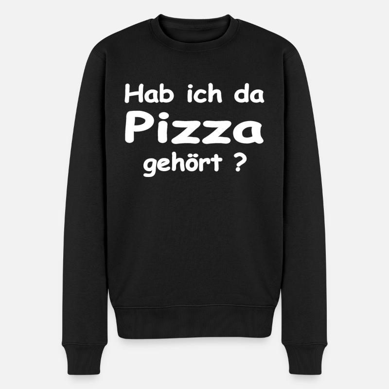 Pizza - Männer Premium Bio Pullover - Schwarz