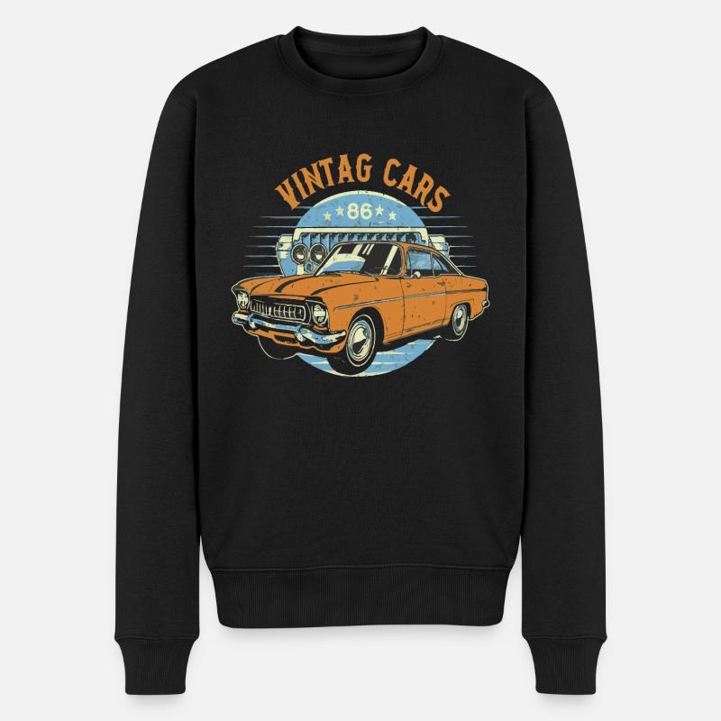 Oldtimer-Enthusiasten - Männer Premium Bio Pullover - Schwarz