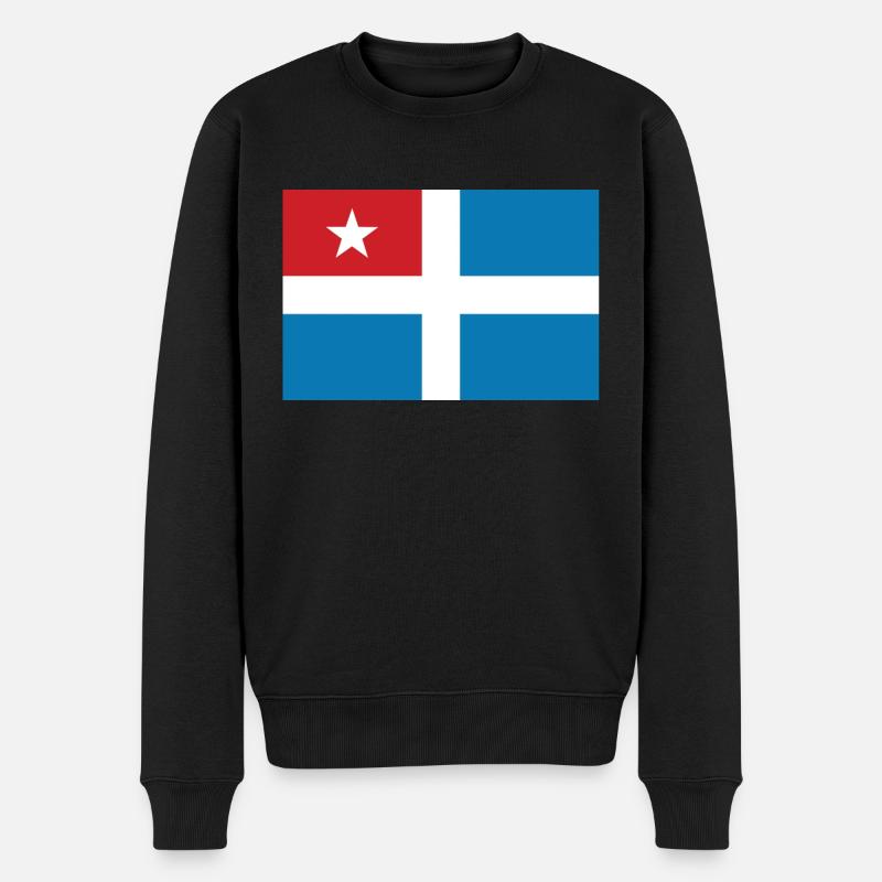 Kreta Flagge Reise Geschenk - Männer Premium Bio Pullover - Schwarz