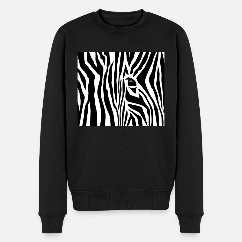 Zebrastreifen / zebra stripes (3c) - Pull Premium bio Homme - noir
