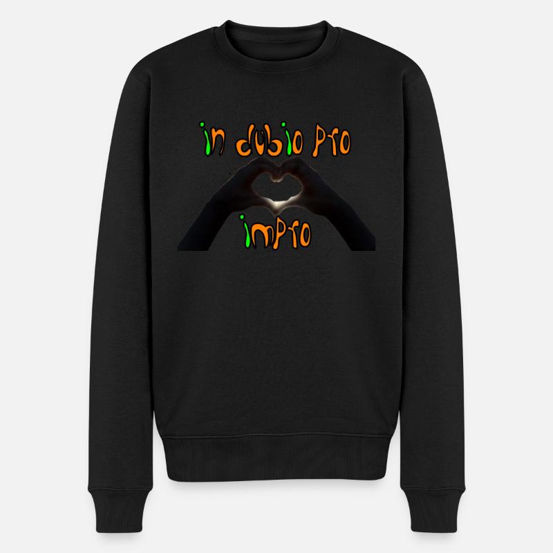 in dubio pro impro - Männer Premium Bio Pullover - Schwarz