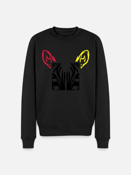 zebre animal design carre - Men's Premium Organic Jumper - black