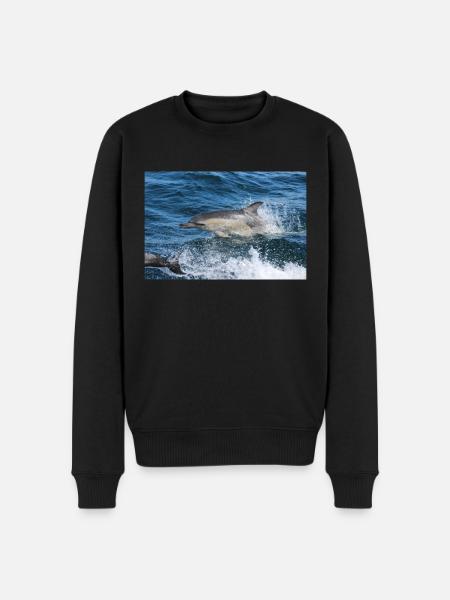 Dolphin - Men's Premium Organic Jumper - black