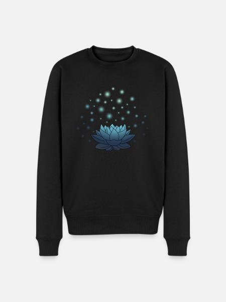 Lotus magic (blue) - Men's Premium Organic Jumper - black