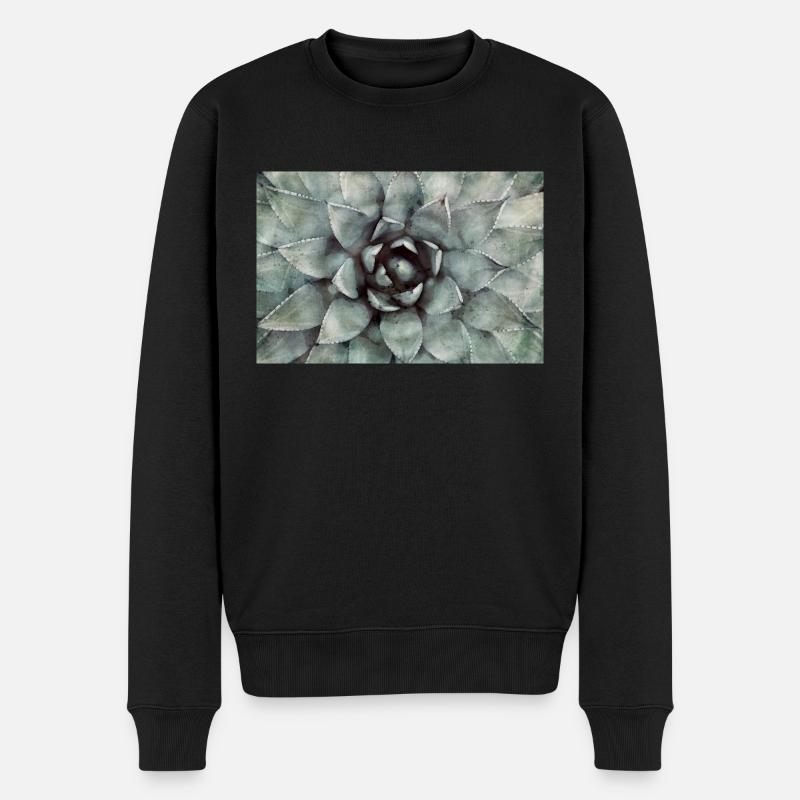 Sukkulenten - Männer Premium Bio Pullover - Schwarz