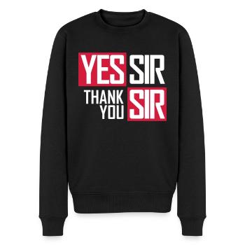 yes sir thank you sir II Militär Soldat Befehl - Männer Premium Bio Pullover - Schwarz - Vorne - Nico (187cm)