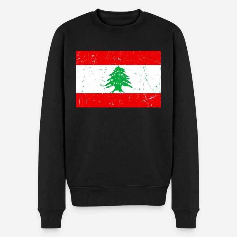 Libanon, Lebanon - Männer Premium Bio Pullover - Schwarz
