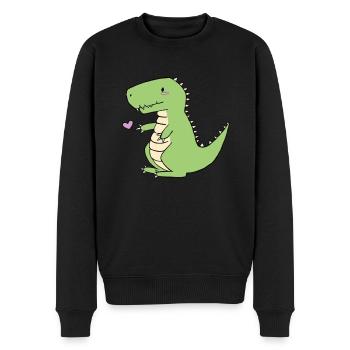 Cute Dinosaur - Männer Premium Bio Pullover - Schwarz - Vorne - Nico (187cm)