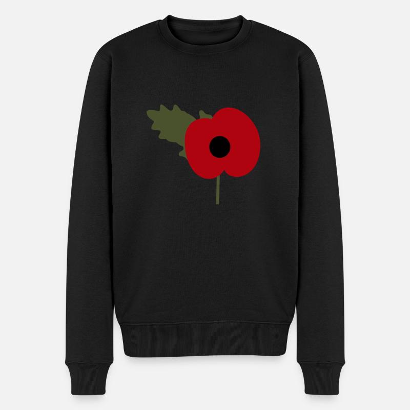 british legion poppy day - Männer Premium Bio Pullover - Schwarz