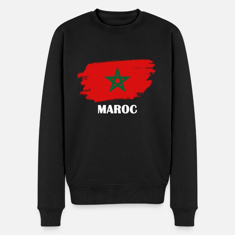 Drapeau du Maroc - Pull Premium bio Homme - noir