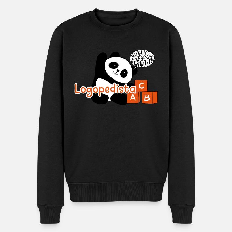 L'orthophoniste Panda - Pull Premium bio Homme - noir