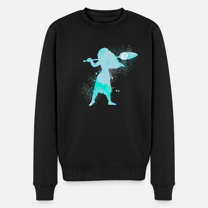 Vaiana in Aquarellen - Männer Premium Bio Pullover - Schwarz